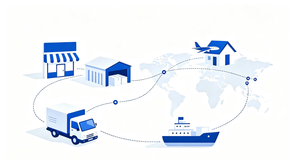 1688 shipment journey from seller to international buyer