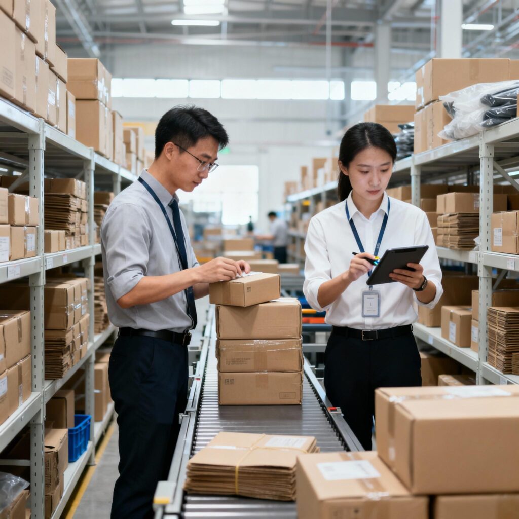 China warehouse receiving and inspecting products from 1688 orders