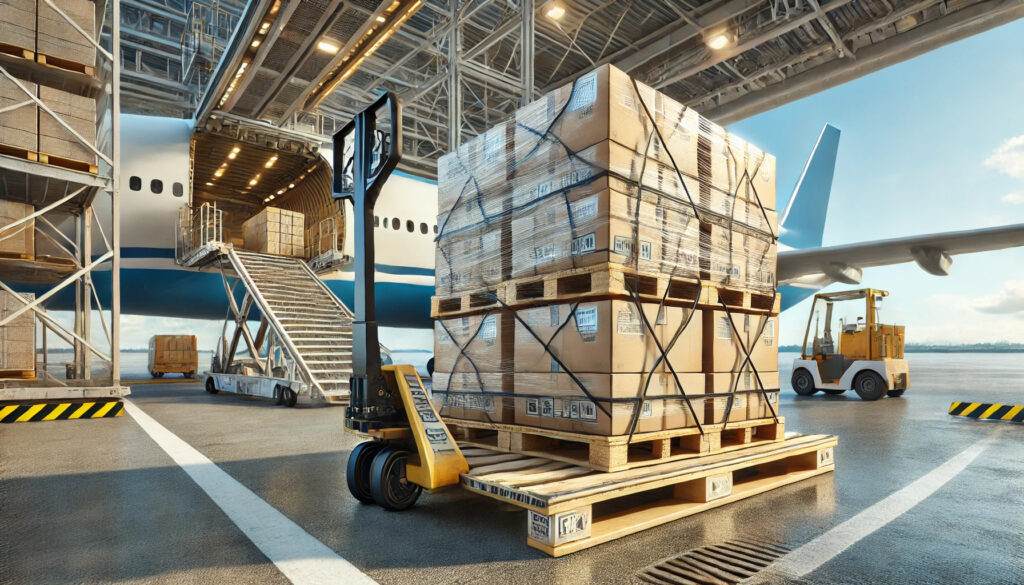 International air freight shipment after goods leave an 1688 warehouse in China
