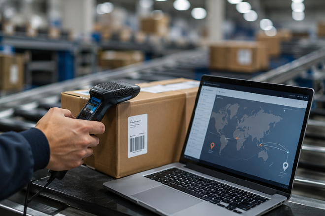 International parcel tracking and barcode scanning for China to Europe DDP shipping