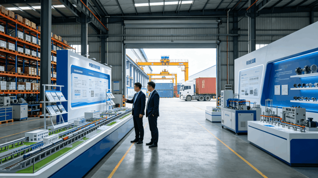 factory workshop overview for supplier audit, industrial environment, muted colour palette