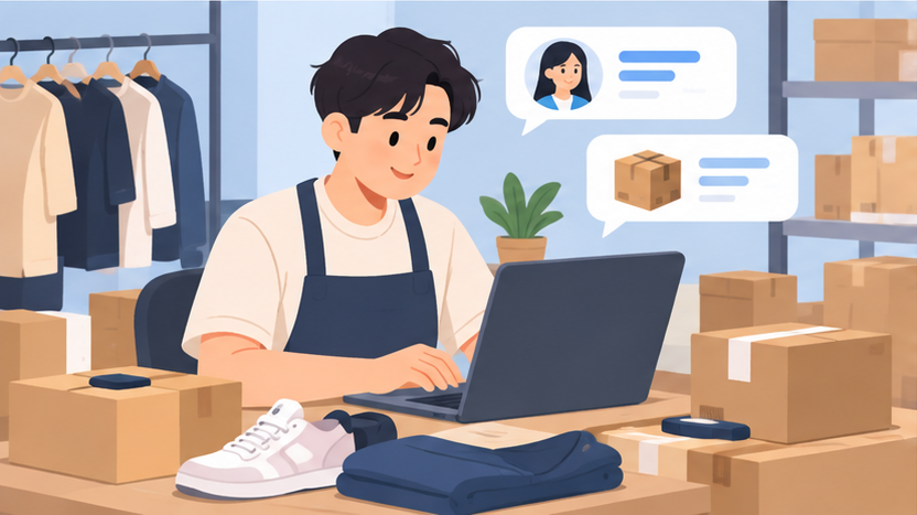 1688 seller communicating with a buyer about products and order details