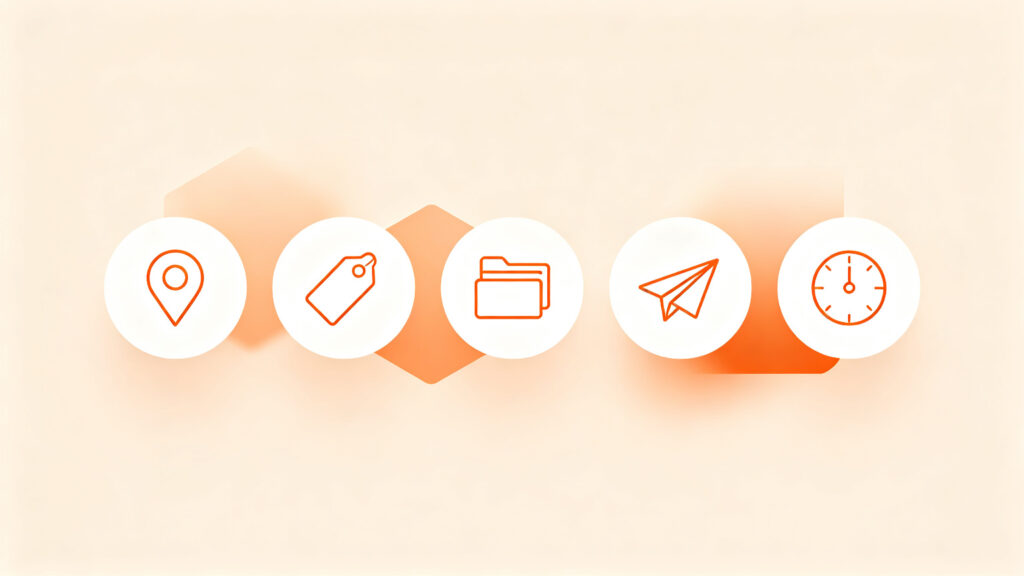 Flat illustration of five prevention habits to avoid a 1688 package being delivered to the wrong warehouse: one master address, verify reference, name forwarders, notify warehouse, verify within 48 hours