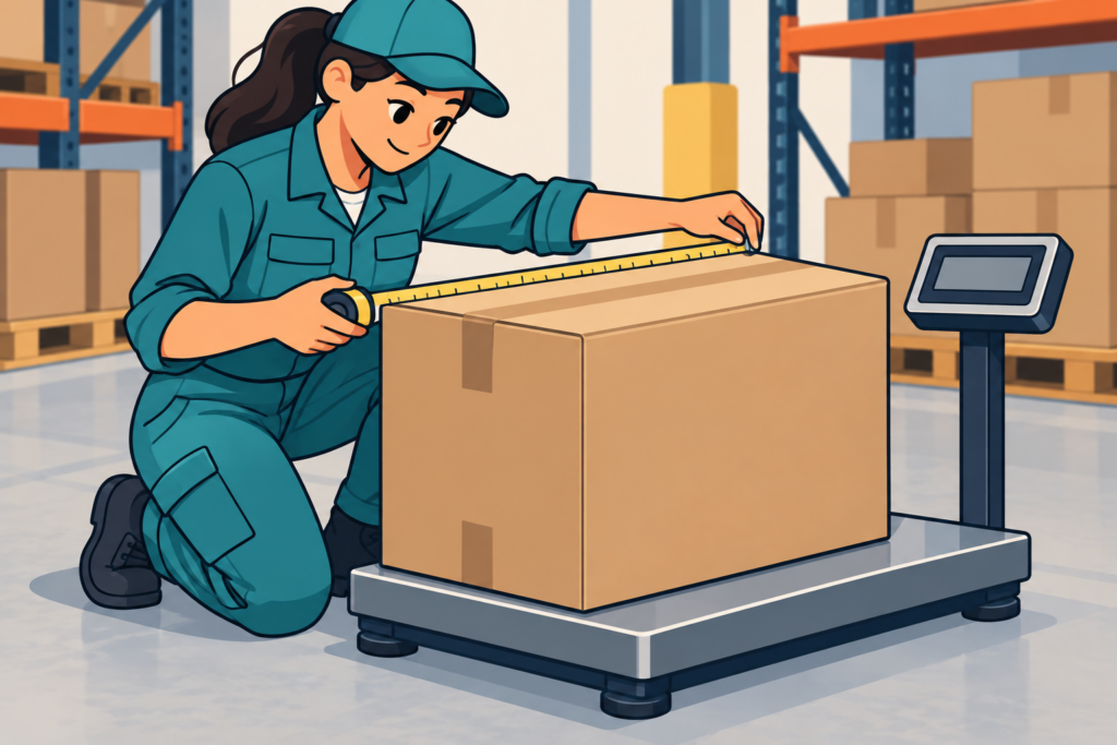 Warehouse worker photographing packed cartons before shipment approval