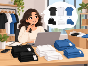 Overseas buyer planning to mix colors and sizes in a 1688 clothing order to meet supplier MOQ requirements